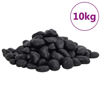 VidaXL Polierte Kiesel Schwarz 2-5 10 kg Aquarium Bodenerde online kaufen