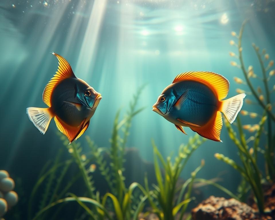 Fischpaarungsverhalten im Aquarium